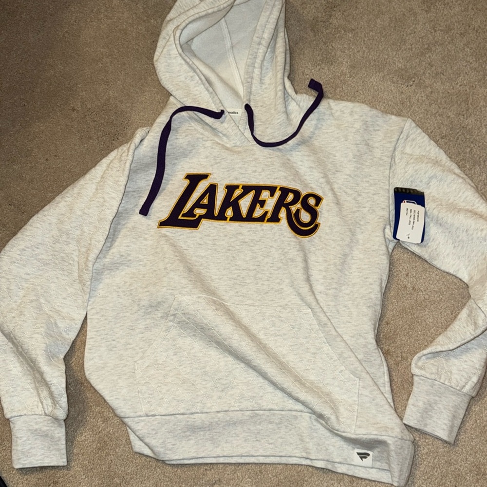 Fanatics Gray and Purple Lakers Hoodie